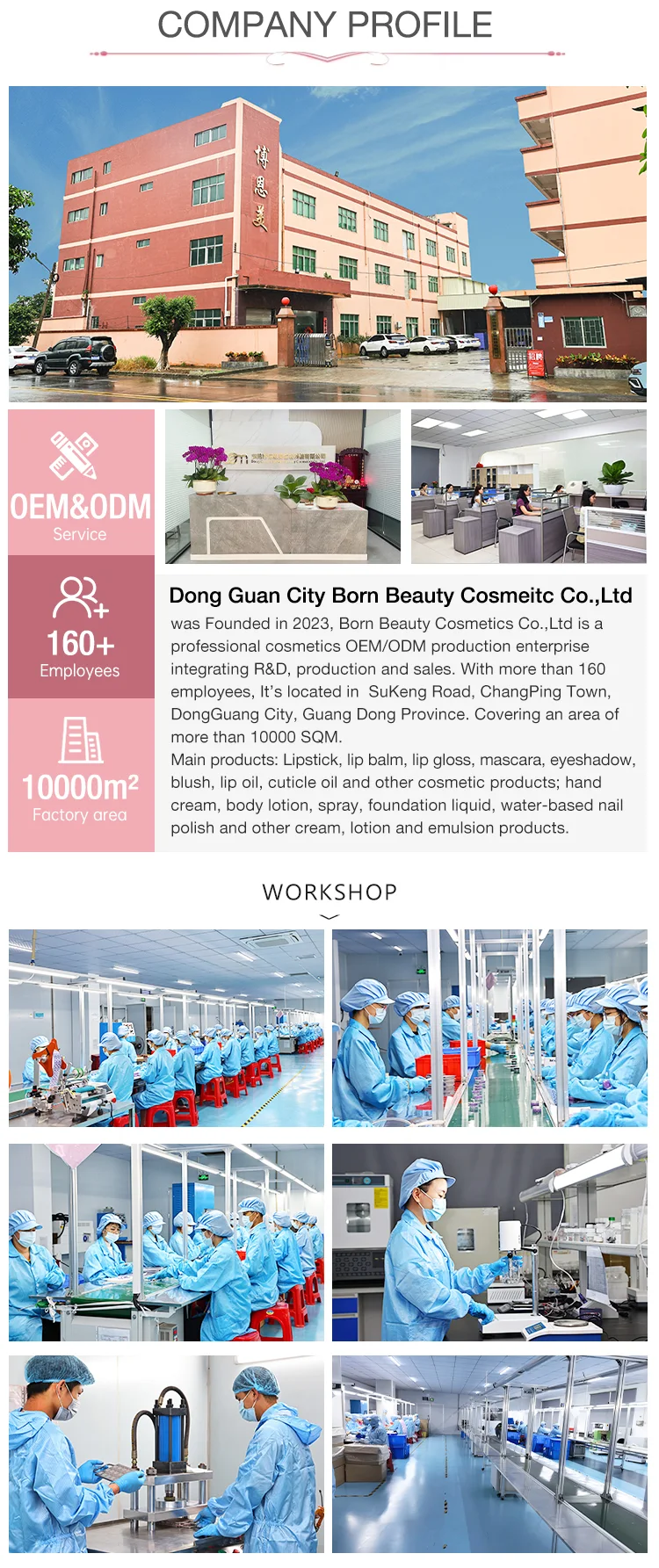 Born Beauty factory exterior in Dongguan