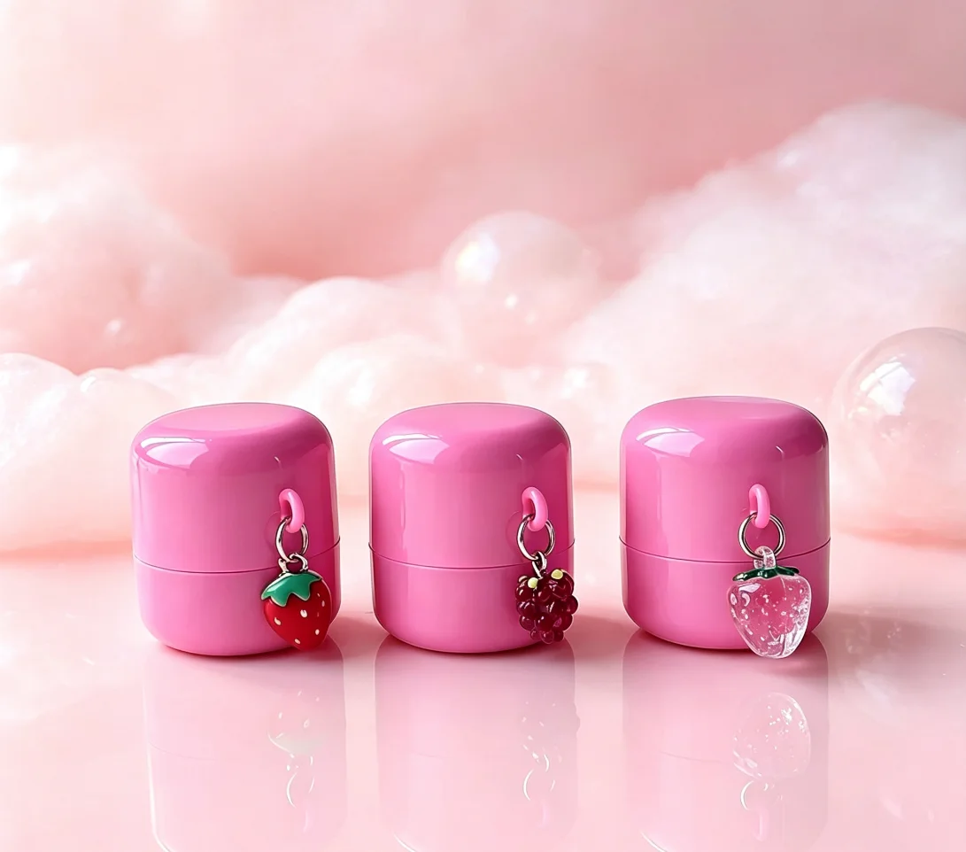 Organic Lip Balm with Hanging Chain-Customizable Logo & Color Portable Bag Accessory